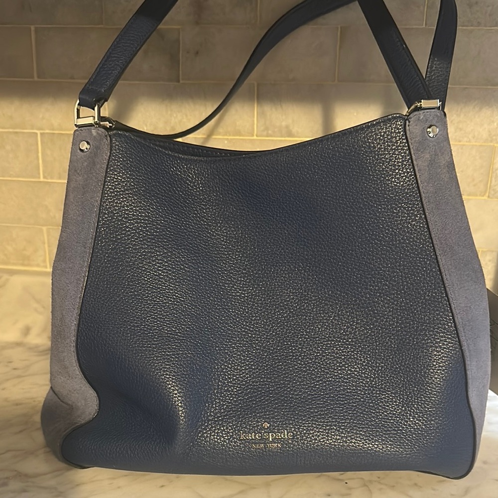 Kate Spade Navy and Light Gray Shoulder Bag